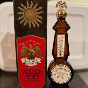 Vintage Avon Weather Or Not Glass After Shave Decanter with Original Box